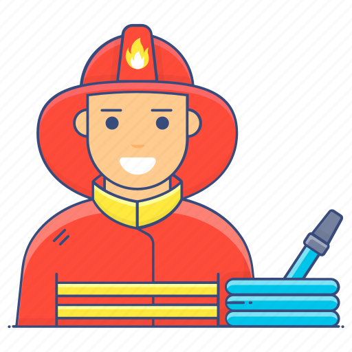 Fireman, firefighter, rescuer, professional avatar, professional man icon - Download on Iconfinder