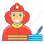 fireman, firefighter, rescuer, professional avatar, professional man 