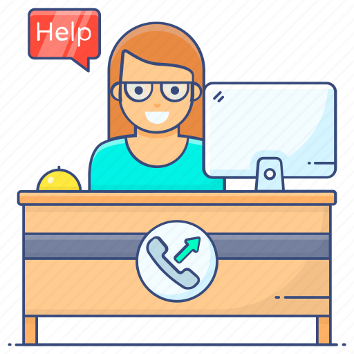 Help, desk, reception desk, service provider, front desk, concierge desk, reception area icon - Download on Iconfinder