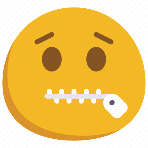 Mouth, zipped, shut, emoticon, smiley icon - Download on Iconfinder