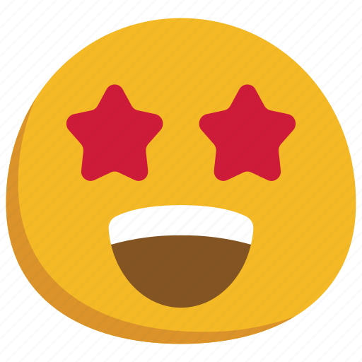 Star, struck, emoticon, smiley, eyes icon - Download on Iconfinder