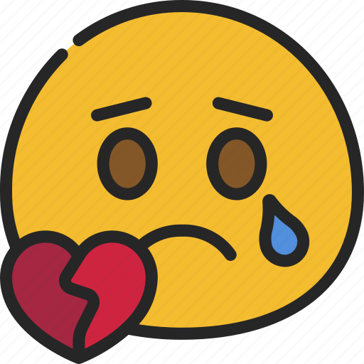 Broken, hearted, emoticon, smiley, sad, heartbroken icon - Download on Iconfinder