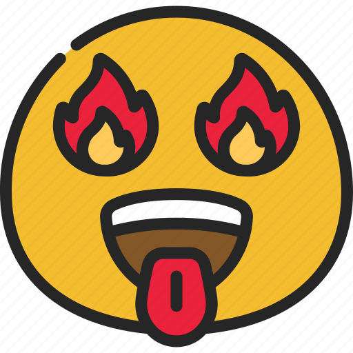 Flame, eyes, emoticon, smiley, fire icon - Download on Iconfinder