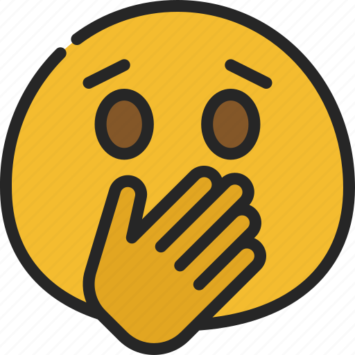Hand, over, mouth, emoticon, smiley icon - Download on Iconfinder