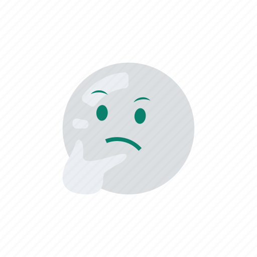 Emoji, emoticon, emotion, think, thought, thoughtful icon - Download on Iconfinder