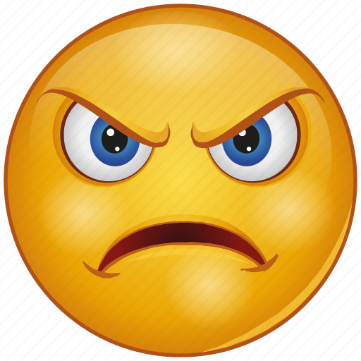 Angry, annoyed, cartoon, character, emoji, emotion, face icon