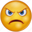 angry, annoyed, cartoon, character, emoji, emotion, face 