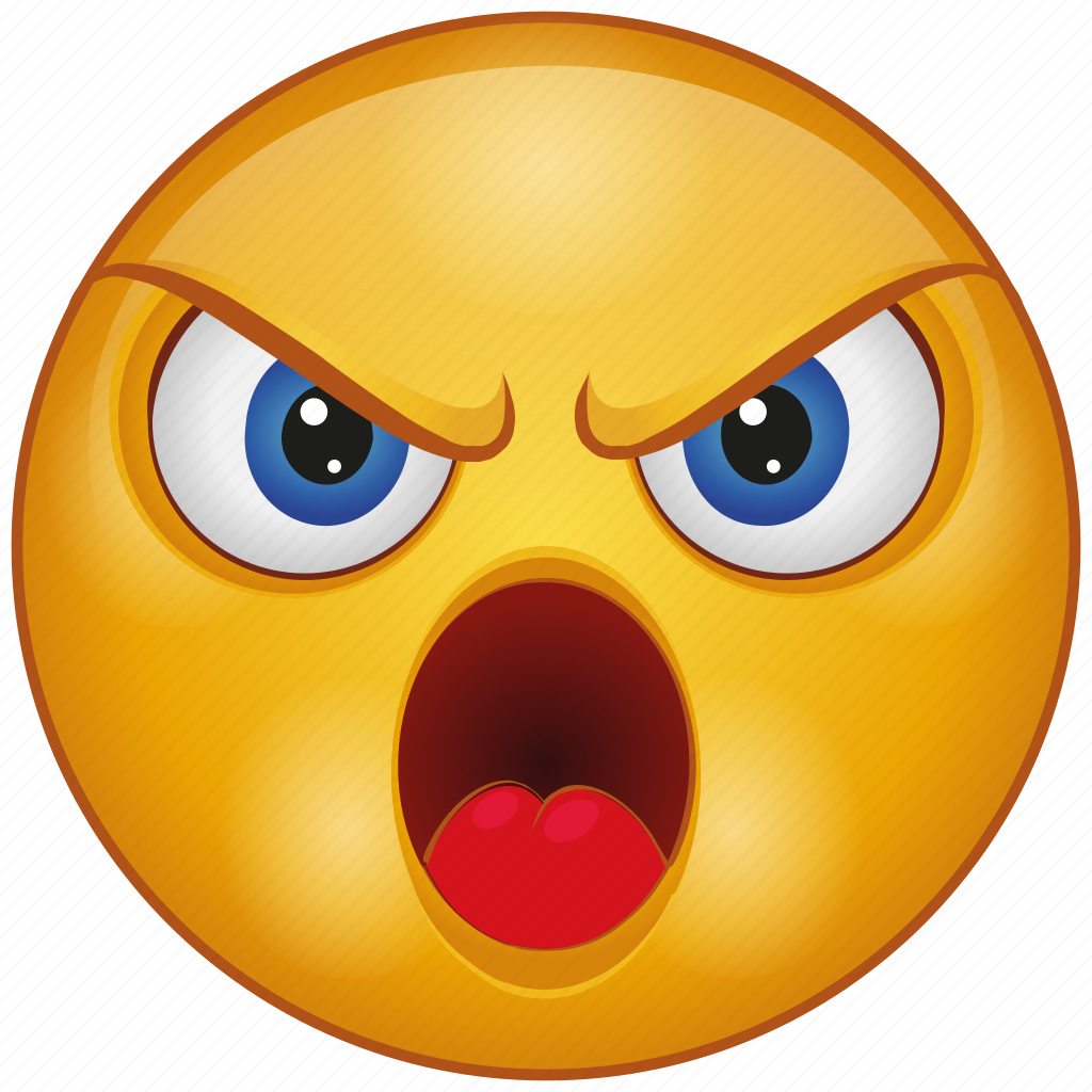Angry, cartoon, character, emoji, emotion, face, shock icon - Download