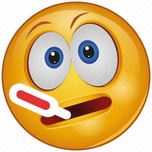 Cartoon, character, emoji, emotion, face, sick, thermometer icon - Download on Iconfinder