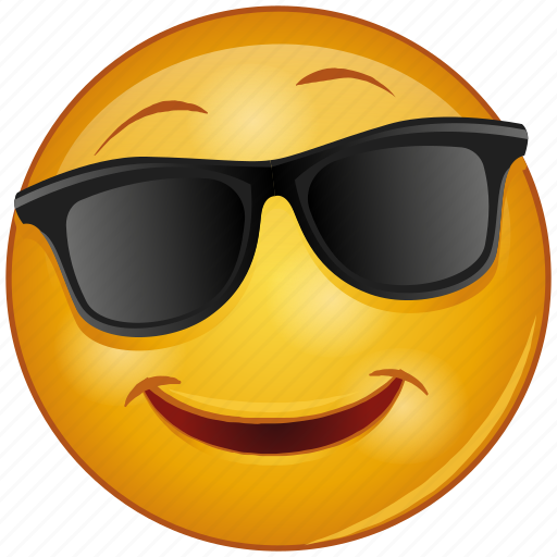 Cartoon, emoji, emotion, face, glasses, happy, smile icon - Download on ...