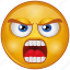 angry, annoyed, cartoon, character, emoji, emotion, face 
