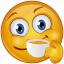 cartoon, character, cup, drink, emoji, emotion, face 