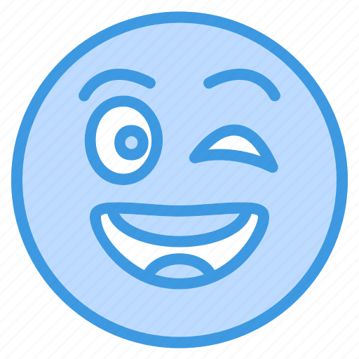 Emoji, emoticon, emoticons, expression, face, smiley, wink icon - Download on Iconfinder