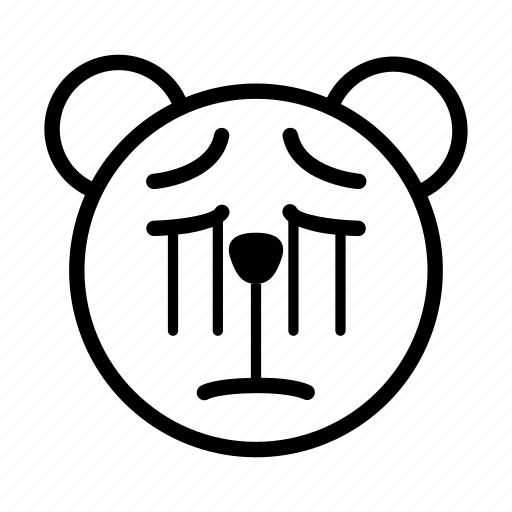 Bear, emoji, gomti, line, sad, sorry icon - Download on Iconfinder