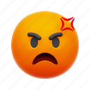 emoji, face, emoticon, expression, angry
