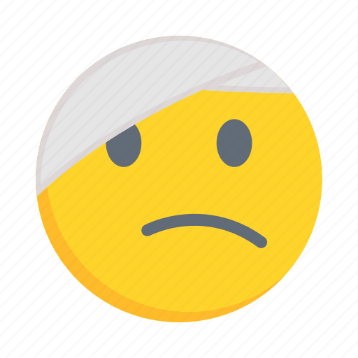 Face, emoji, emoticon, facewithheadbandage, smiley icon - Download on Iconfinder