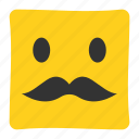 emoji, emoticon, emotion, expression, face, mustache