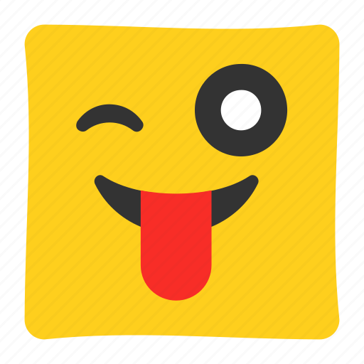 Cute, emoji, emoticon, emotion, expression, face, winking icon - Download on Iconfinder