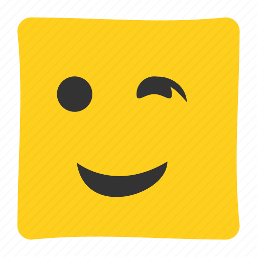 Emoji, emoticon, emotion, face, smirking, winking icon - Download on Iconfinder