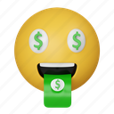 money, rich, emoji, emoticon, expression, face, avatar, feeling, people
