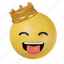 king, happy, emoji, emoticon, expression, face, avatar, feeling, people 
