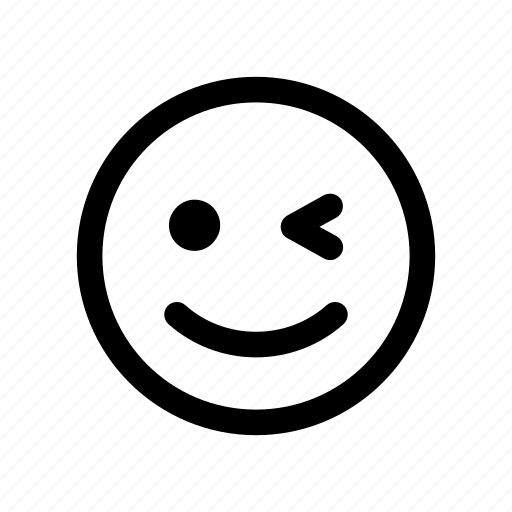 Emoji, emoticon, happy, joke, smile, wink, witty icon - Download on Iconfinder