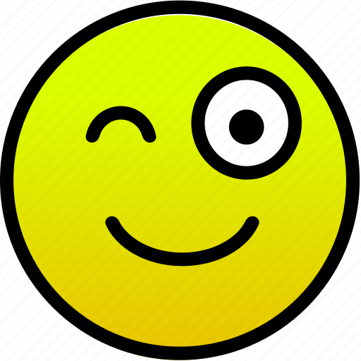 Cheerful, smile, wink icon - Download on Iconfinder