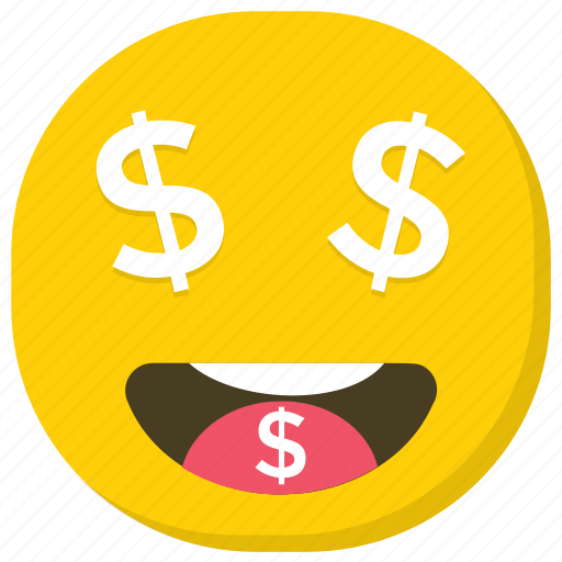 Comic face, dollar emoji, dollar eyes, emoji, emoticon icon - Download on Iconfinder