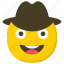 cowboy emoji, emoticon, expressions, ideogram, smiley 