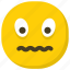 confounded face, emoticon, expressions, hushed face, smiley 