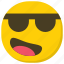 cool emoji, emoticon, happy face, smiley, sunglasses emoji 