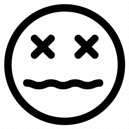 Circle, emoji, emoticon, face, round, dead, sick icon - Download on Iconfinder