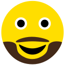 beard, emoji, face, happy