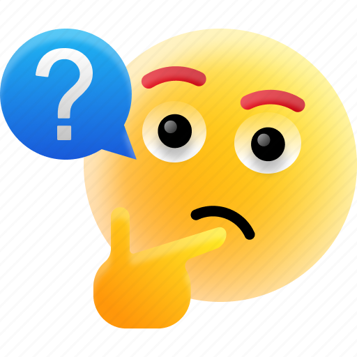 Confused, emoji, pondering, question marks, smiley icon - Download on Iconfinder
