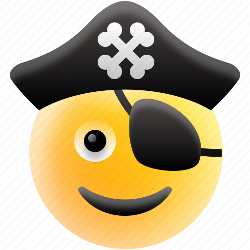 Emoticon, eye patch, laughing, pirate emoji, smiley icon - Download on Iconfinder
