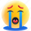 crying emoji, emoticon, sad face, unhappy, weeping 