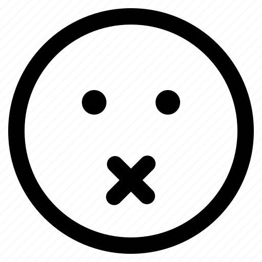 Emoji, emoticon, emoticons, muted, react icon - Download on Iconfinder