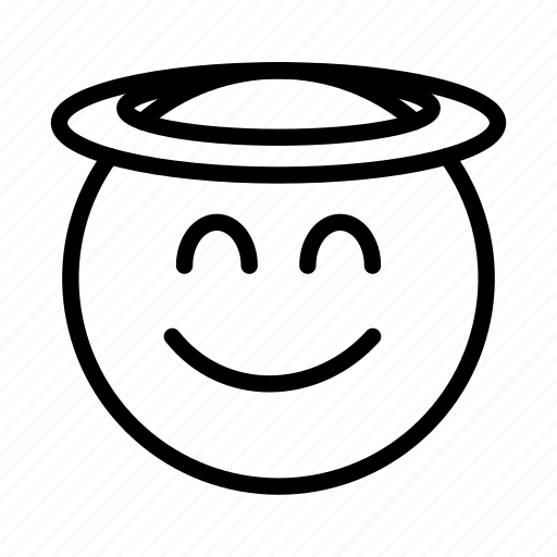 Emoji, emoticon, emotion, face, halo, smile, smiling icon - Download on Iconfinder