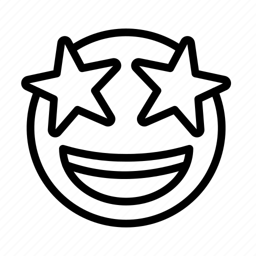Emoji, emoticon, emotion, face, star struck, stars icon - Download on Iconfinder