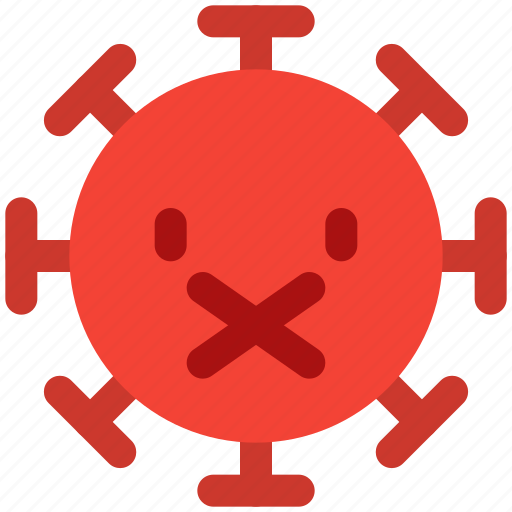 Closed, mouth, emoticon, covid, cross icon - Download on Iconfinder