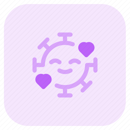 Smiling, with, hearts, covid, love, emoticon icon - Download on Iconfinder
