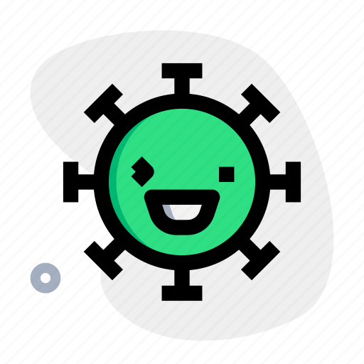 Grinning, right, eye, wink, emoticon, covid, expression icon - Download on Iconfinder