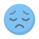 blue, depressed, emoji, face, sad, sick 