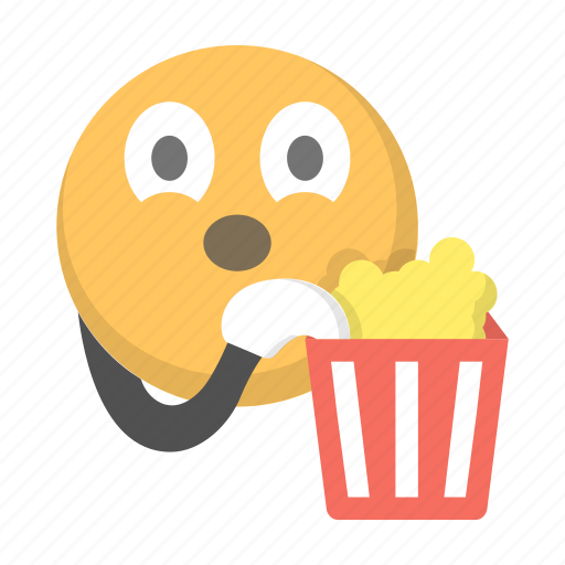 Eating, emoji, emoticon, face, movie, popcorn, watch icon - Download on Iconfinder