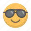 chill, cool, emoji, face, glasses, shades 