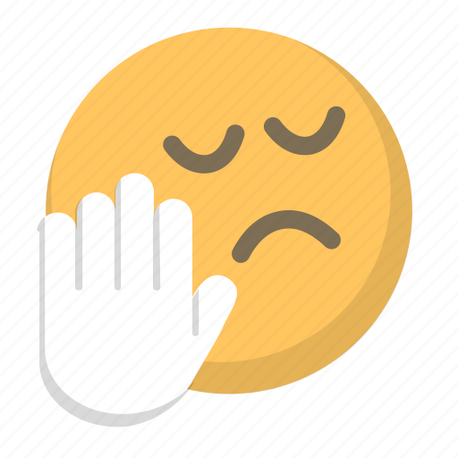 Emoji, face, hand, listening, not, stop, talk icon - Download on Iconfinder