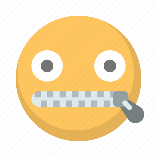 Emoji, face, quiet, secret, talking, whisper, zipped icon - Download on Iconfinder