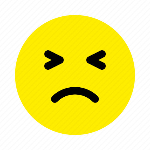Color, damn it, emoticons, not amused, sad, x( icon - Download on Iconfinder