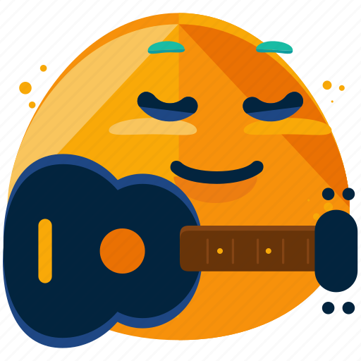 Guitar, emoji, emoticon, emotion, face, music, smiley icon - Download on Iconfinder