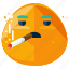 cigarette, emoji, emoticon, face, smiley, smoking 